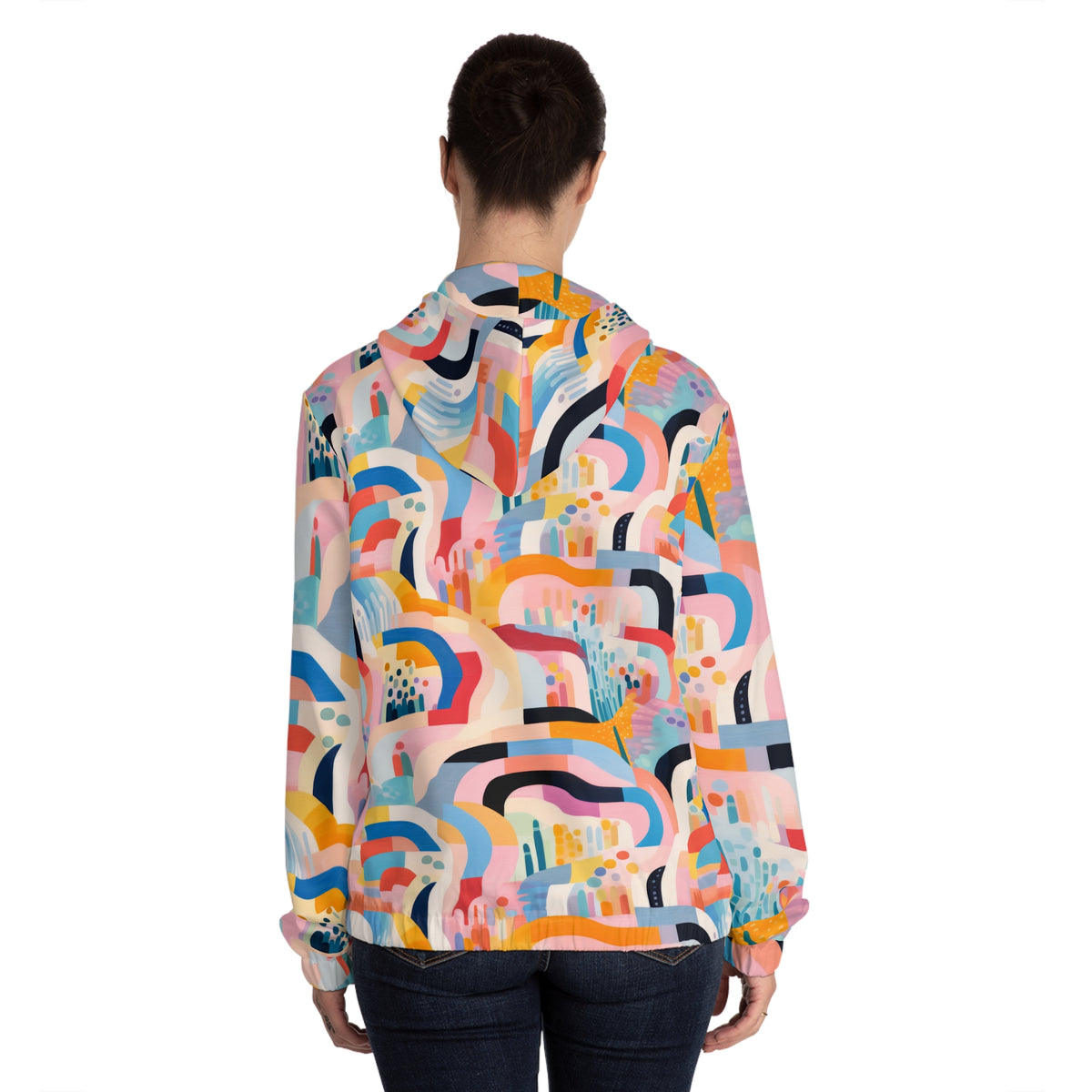 Abstract Rainbow Arches Full-Zip Hoodie