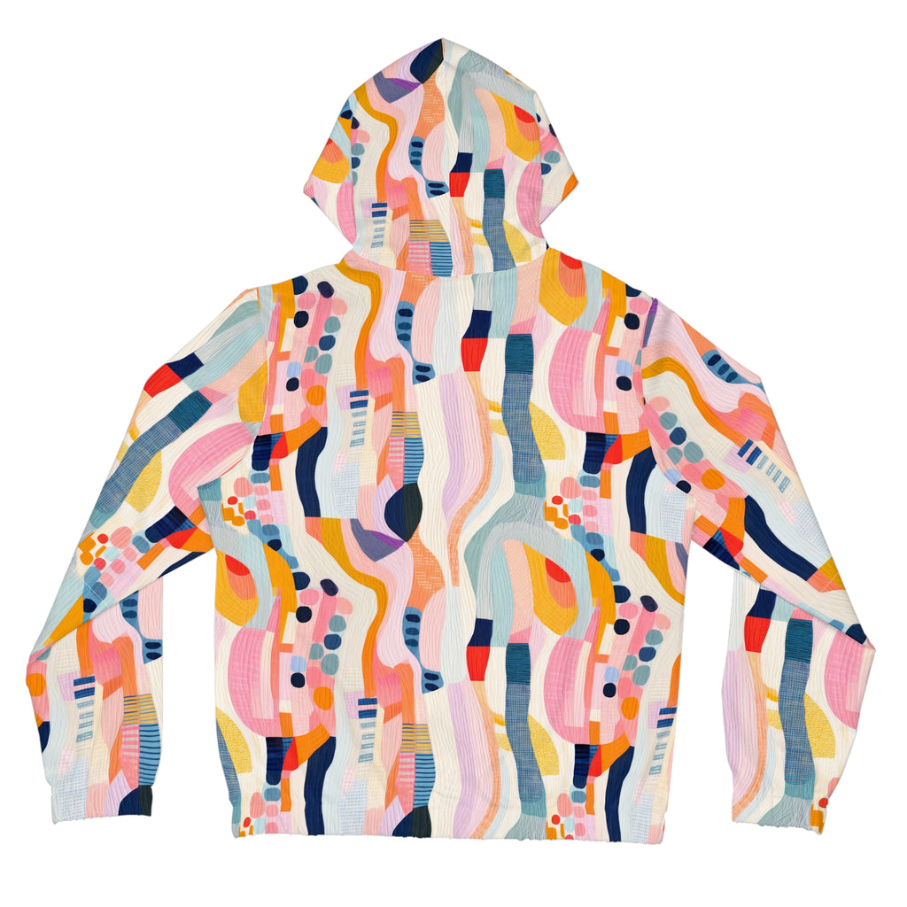 Abstract Colorful Wavy Pattern Hoodie All-Over Print Zip-Up
