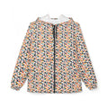 Geometric Mosaic Windbreaker Jacket – Lightweight All-Over Print Hooded Jacket