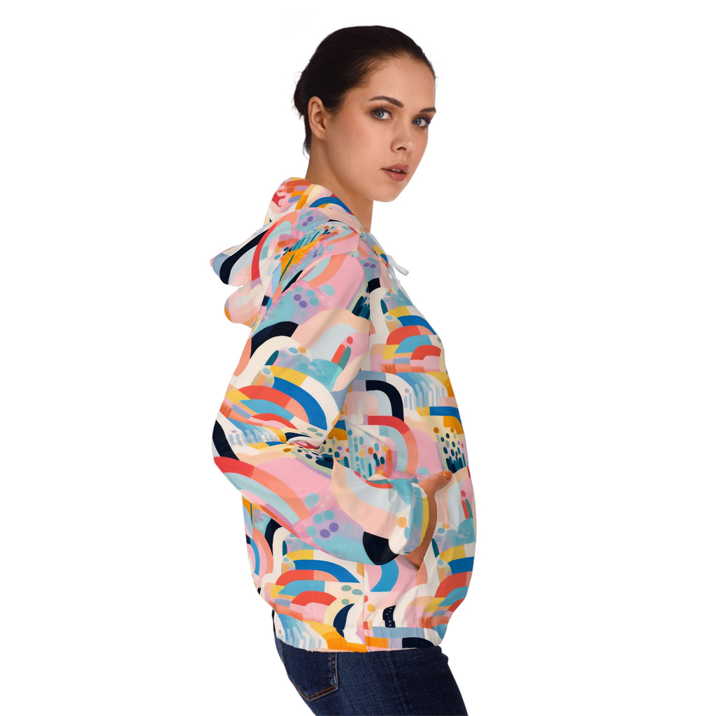 Abstract Rainbow Arches Full-Zip Hoodie