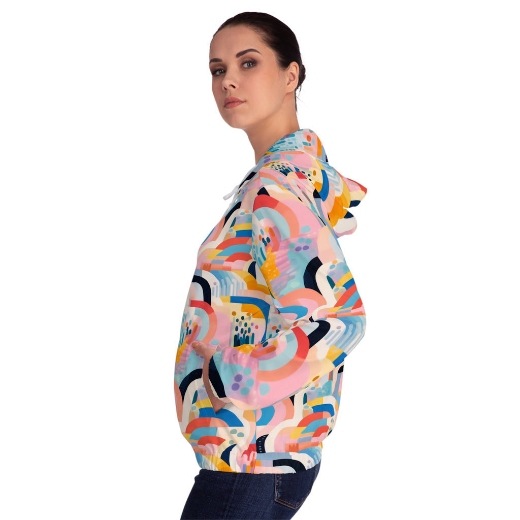 Abstract Rainbow Arches Full-Zip Hoodie