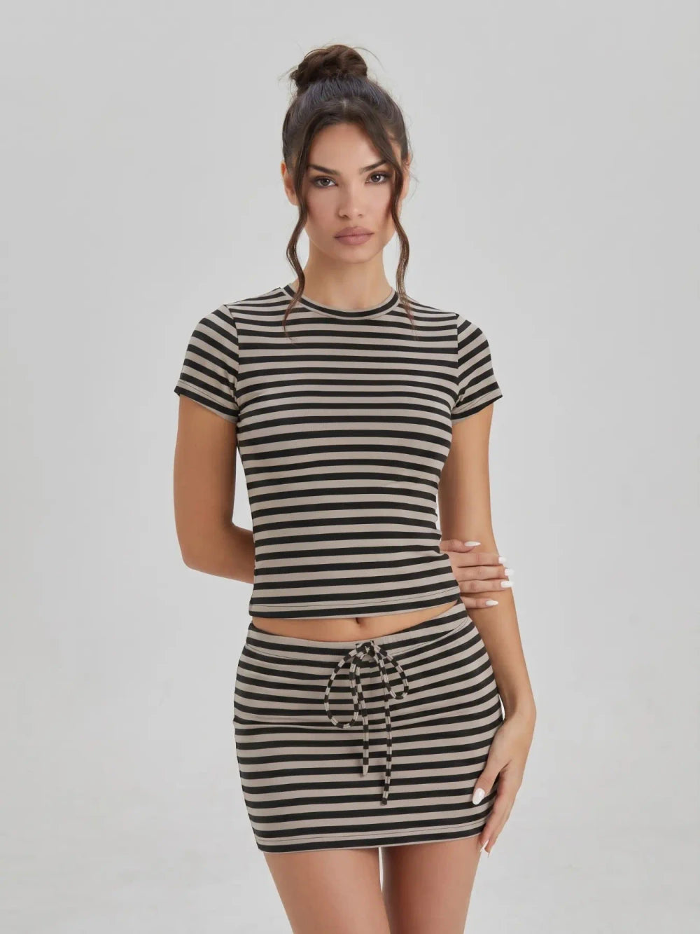 Casual Striped Two Piece Matching Set