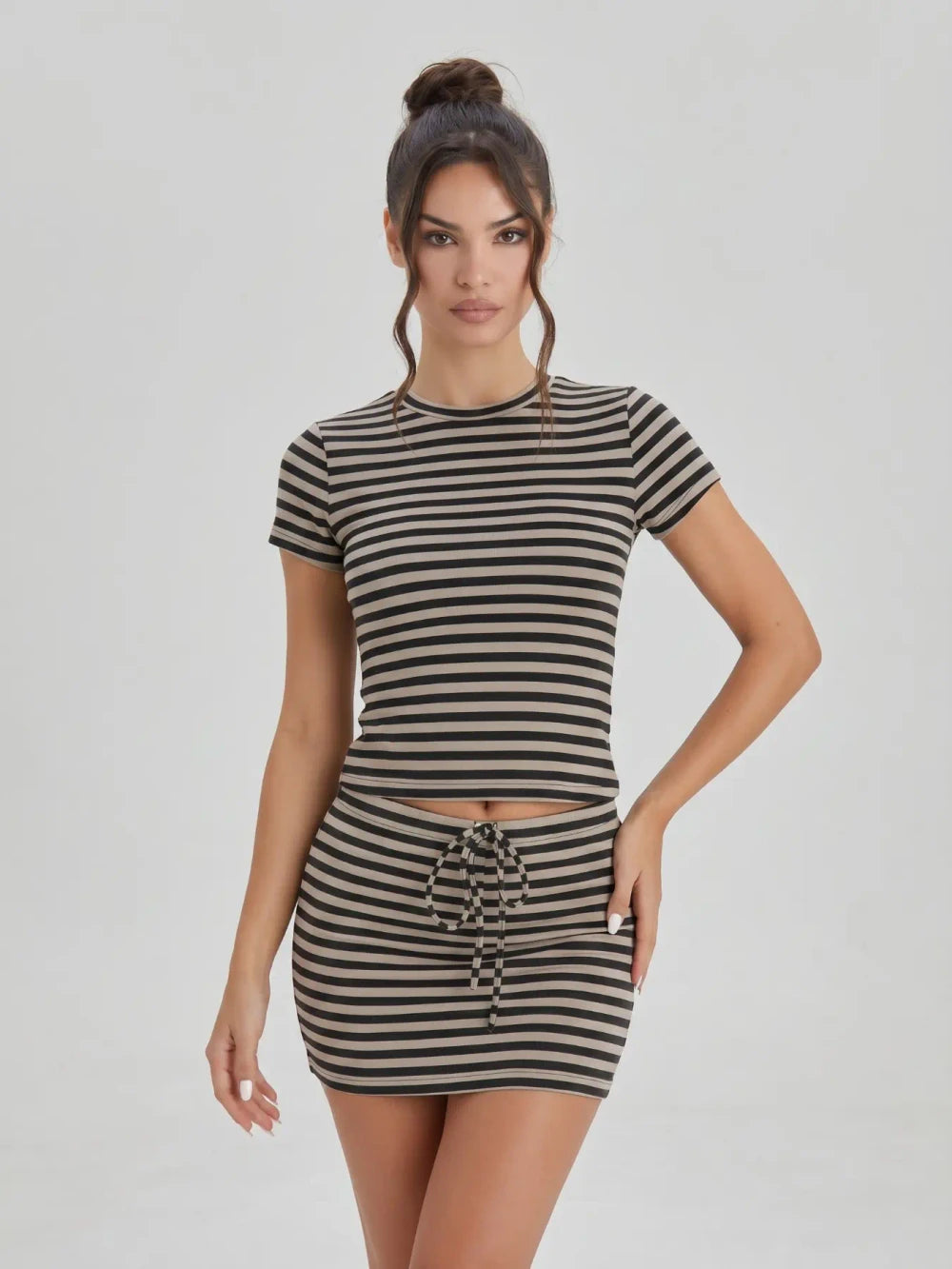 Casual Striped Two Piece Matching Set