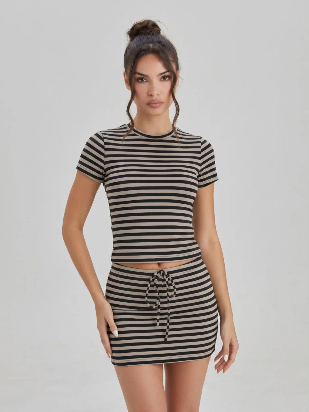 Casual Striped Two Piece Matching Set