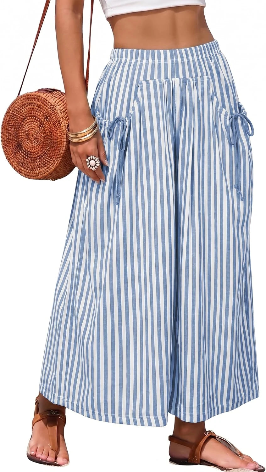 Striped Wide Leg Palazzo Pants