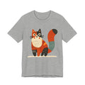 Folk Art Cat Graphic T-Shirt – American Hand-Drawn Art - 004