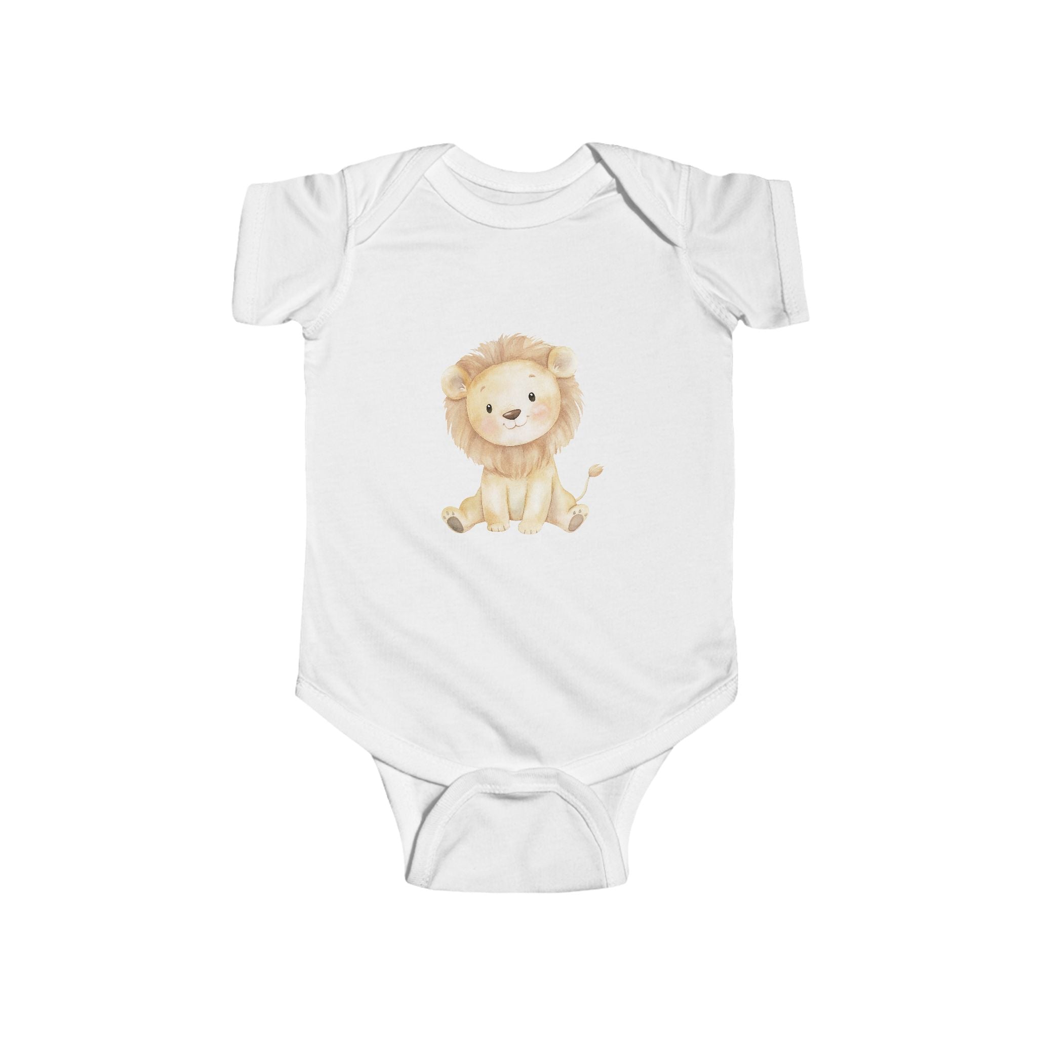 Cute Watercolor Lion Baby Bodysuit