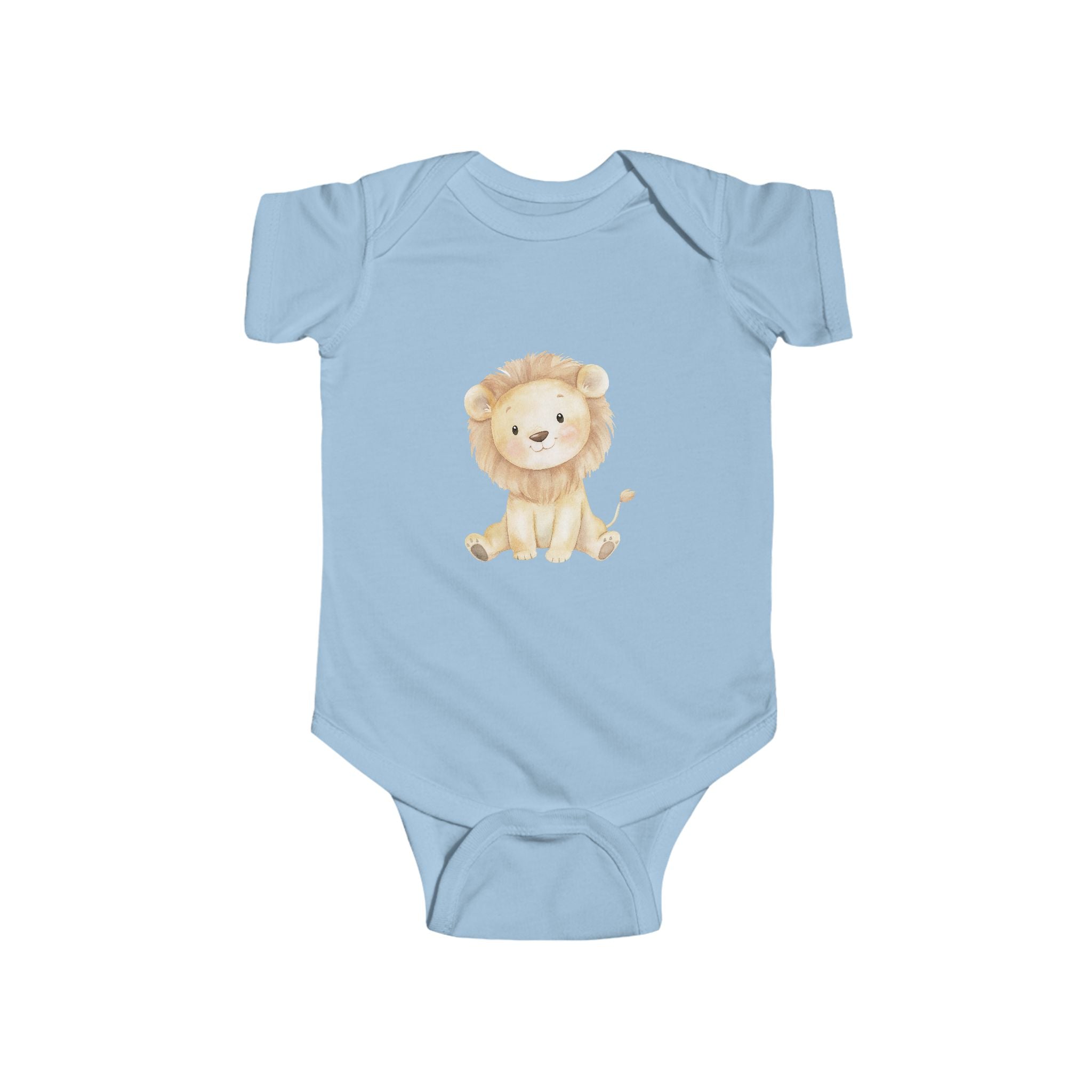 Cute Watercolor Lion Baby Bodysuit
