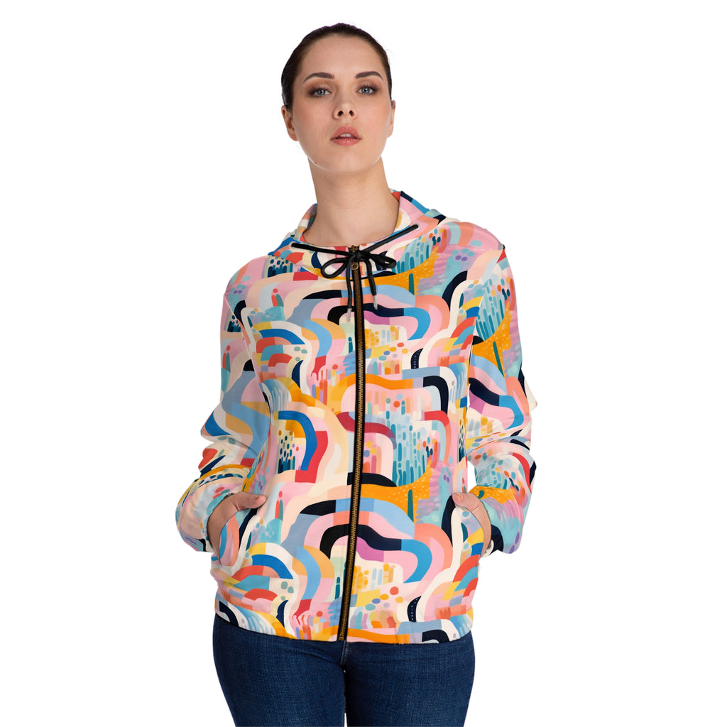 Abstract Rainbow Arches Full-Zip Hoodie