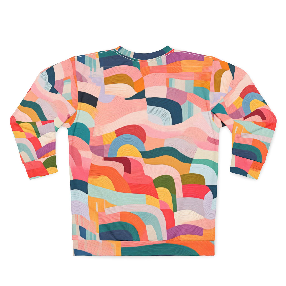 Abstract Rainbow Waves Sweatshirt