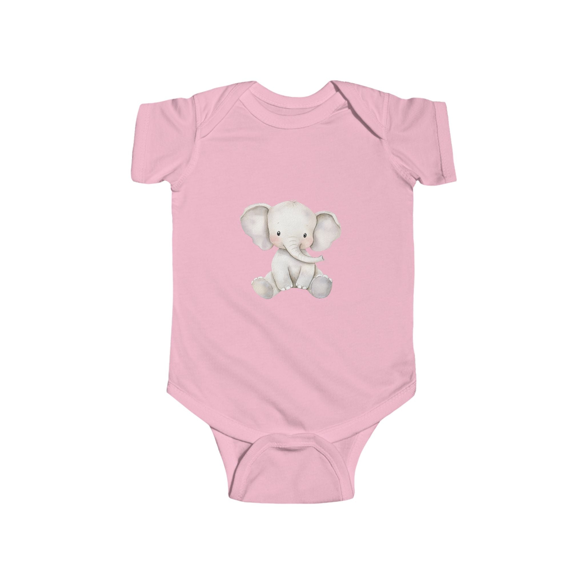 Cute Watercolor Elephant Baby Bodysuit