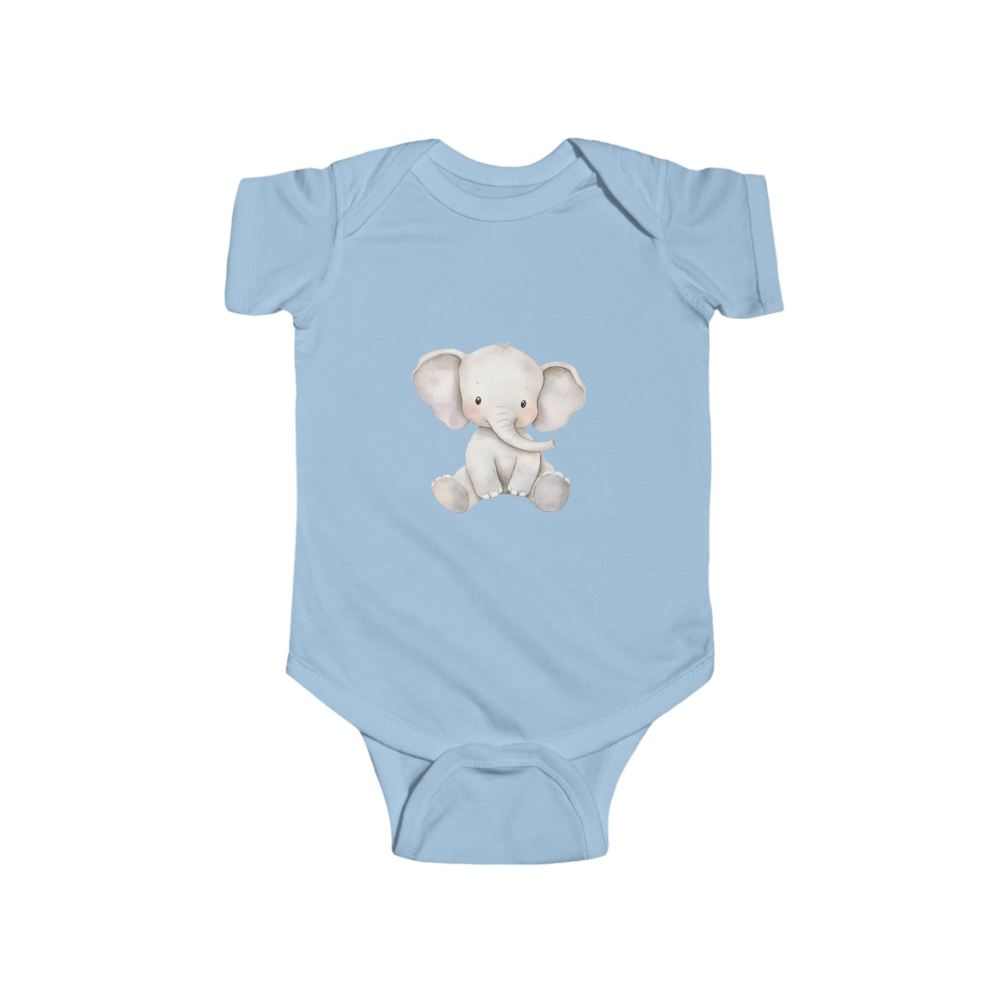 Cute Watercolor Elephant Baby Bodysuit