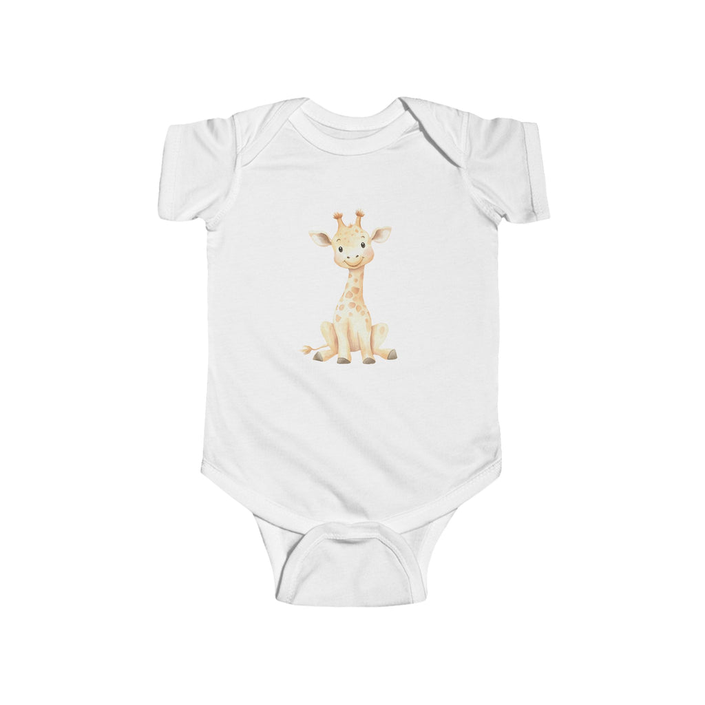 Cute Watercolor Giraffe Baby Bodysuit