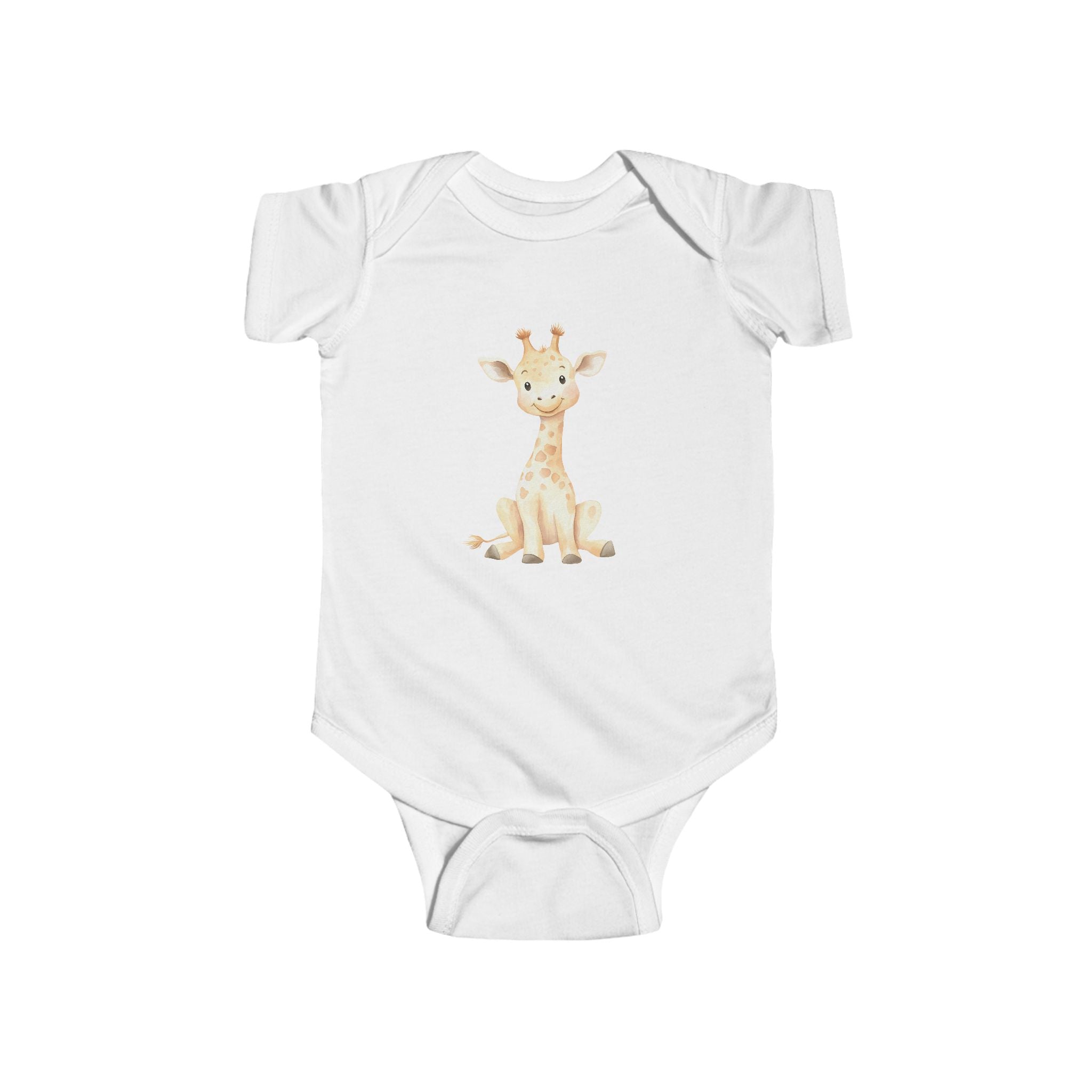 Cute Watercolor Giraffe Baby Bodysuit