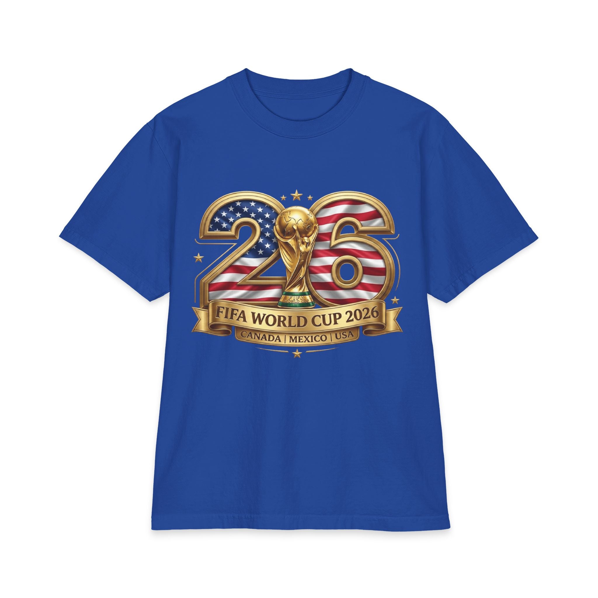 2026 FIFA World Cup USA Flag T-Shirt — World Cup Trophy Design