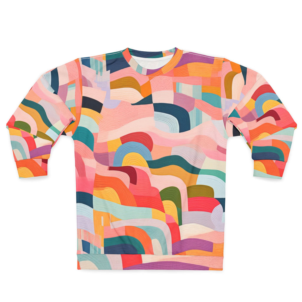Abstract Rainbow Waves Sweatshirt