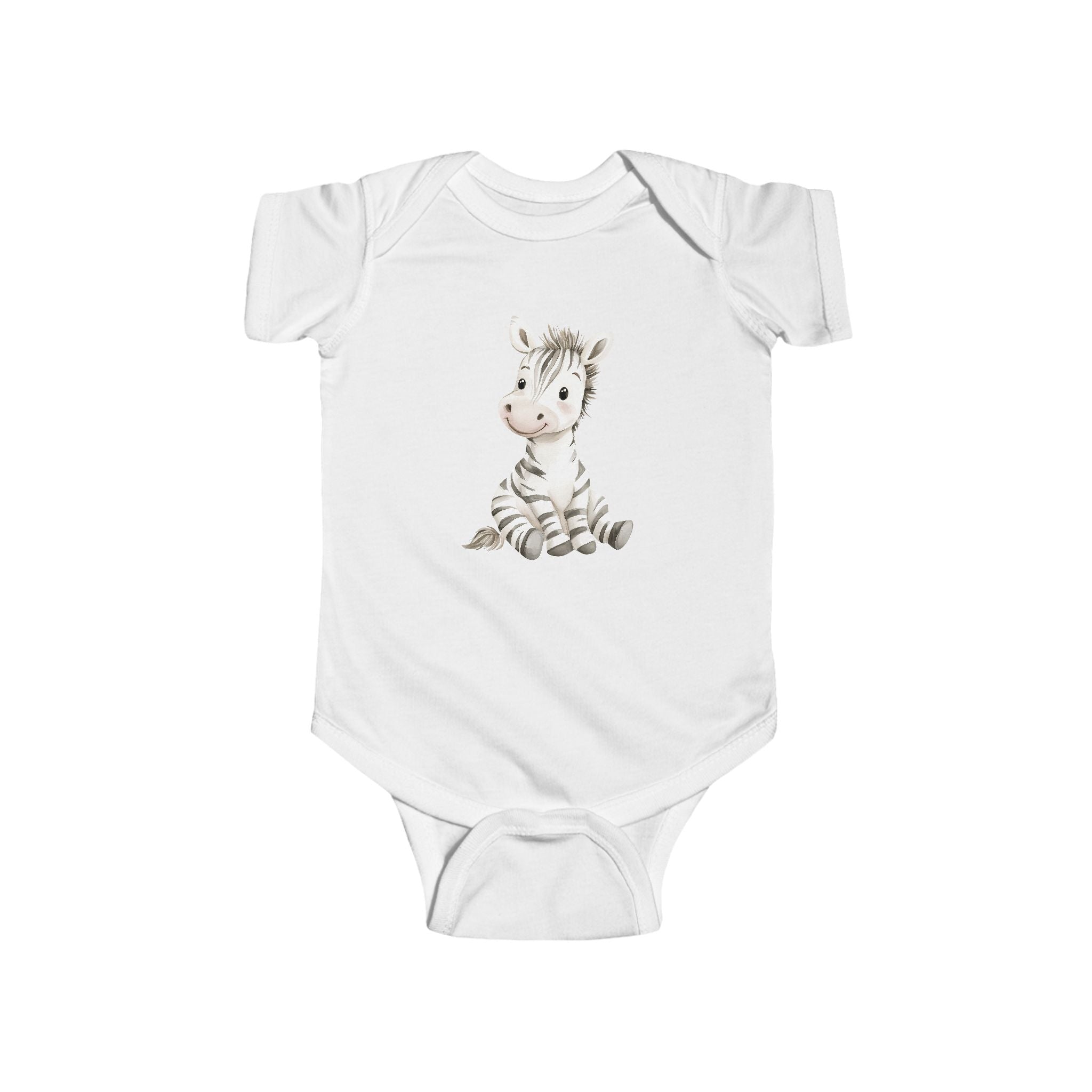 Cute Watercolor Zebra Baby Bodysuit