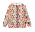 Colorwave Abstract Windbreaker Jacket — Lightweight Hooded Packable Jacket